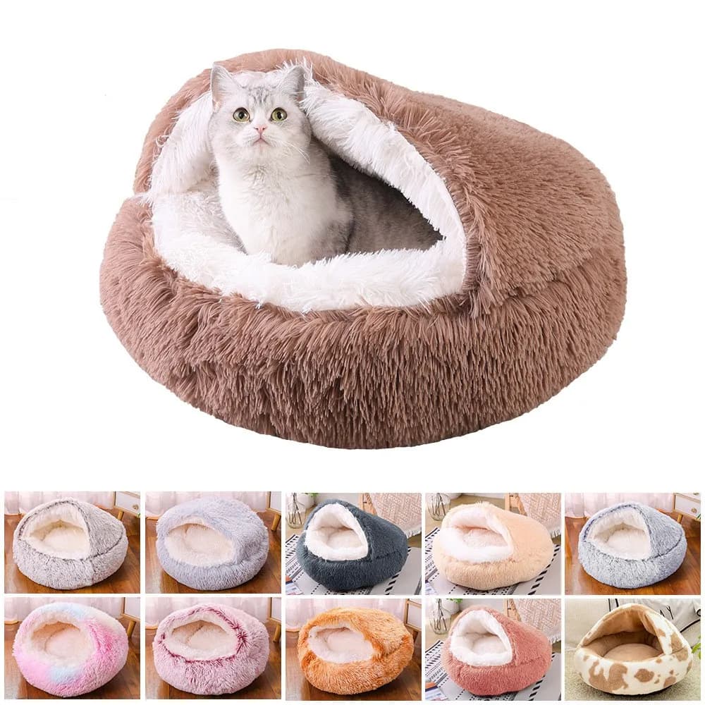 Cot for cats in plush Cushion for cats round Cat Casetta 2 in 1 Basket for cats Hot cats Sleeping bag for pets Small dog nest for winter