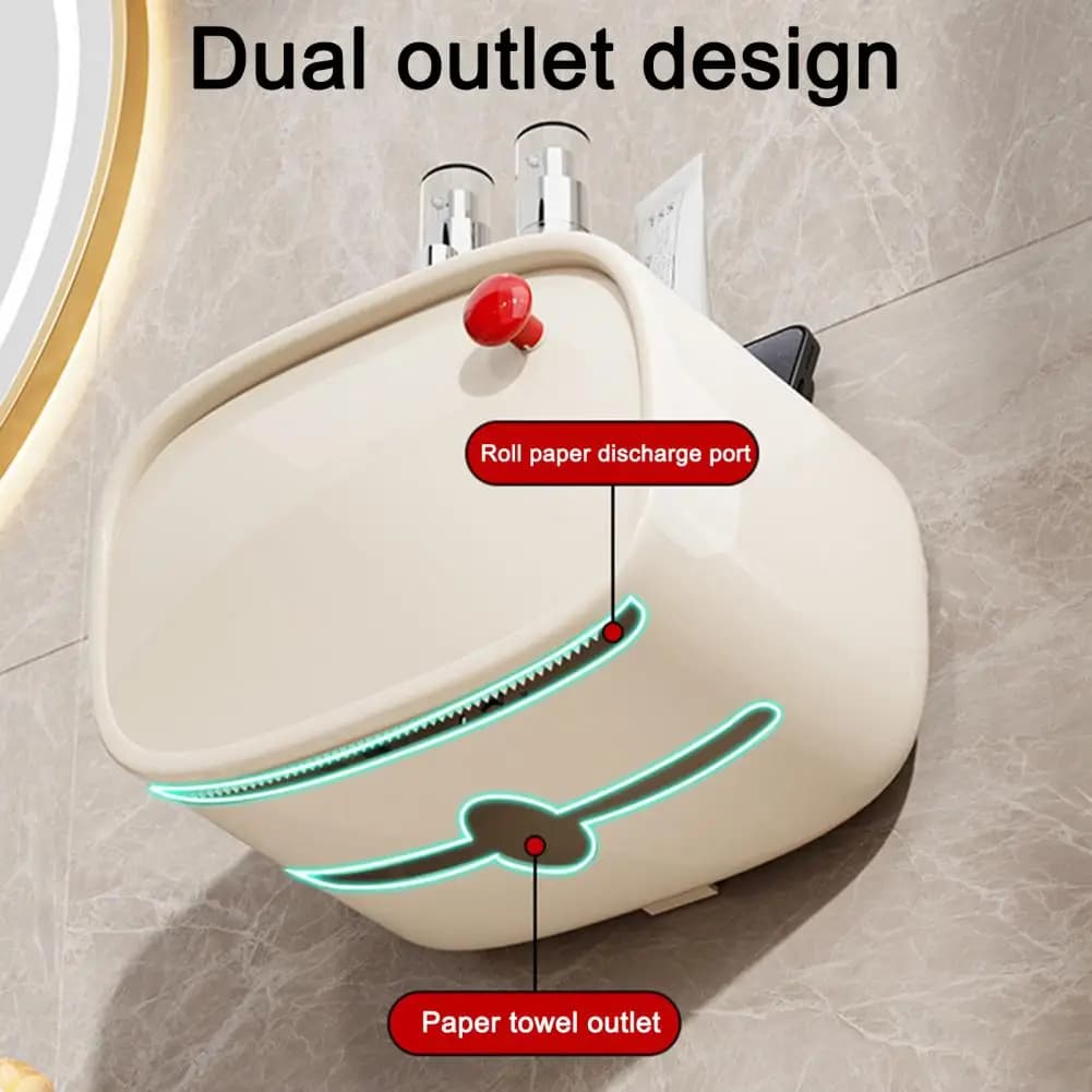 Dispenser di Carta Igienica da Parete Impermeabile, Porta Fazzoletti Stile Moderno, Dispenser di Carta per Bagno Facile da Applicare per WC