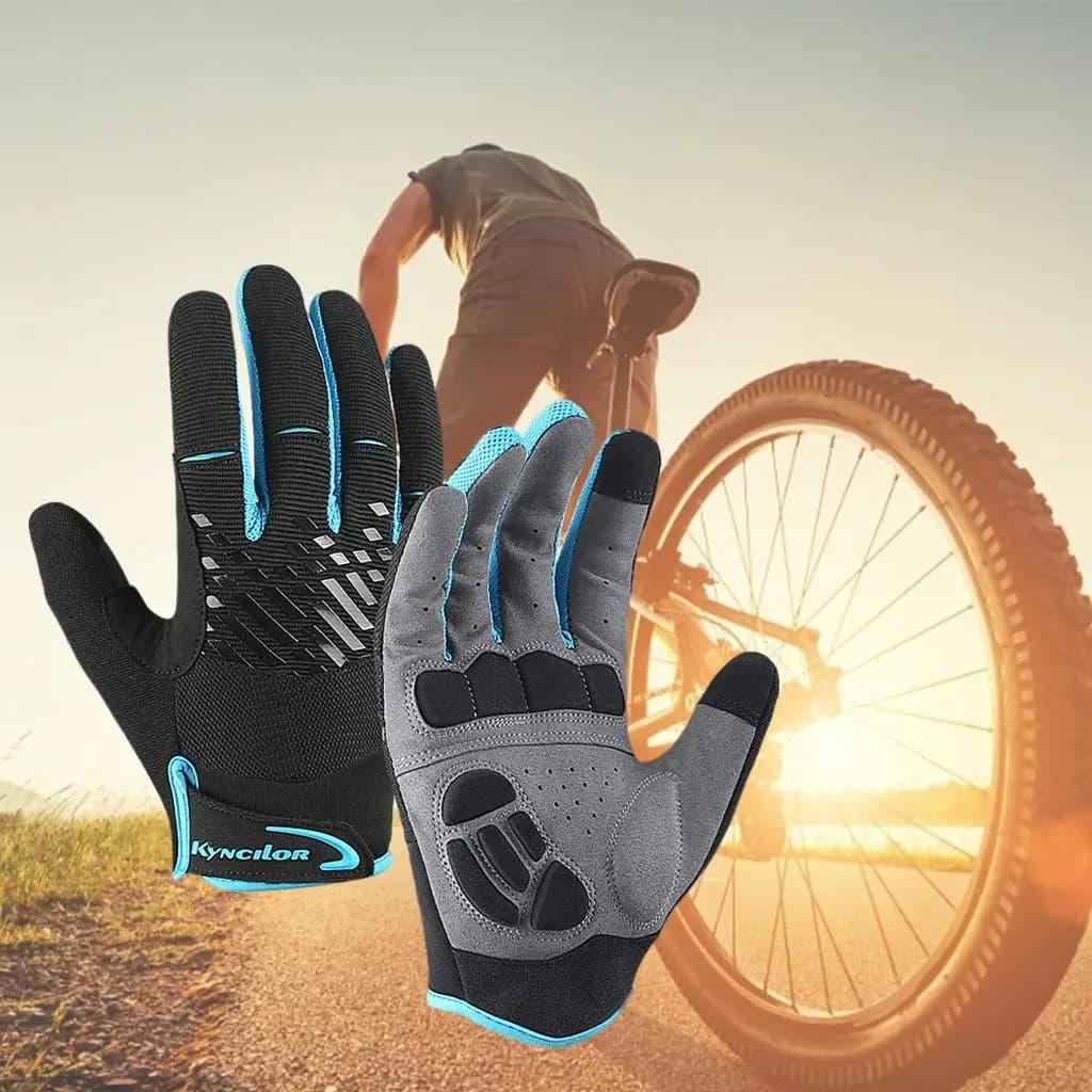 2 shockproof gloves thickened for bicycle with whole fingers, mountain bike, road bike, motorcycle, outdoor hiking for man woman