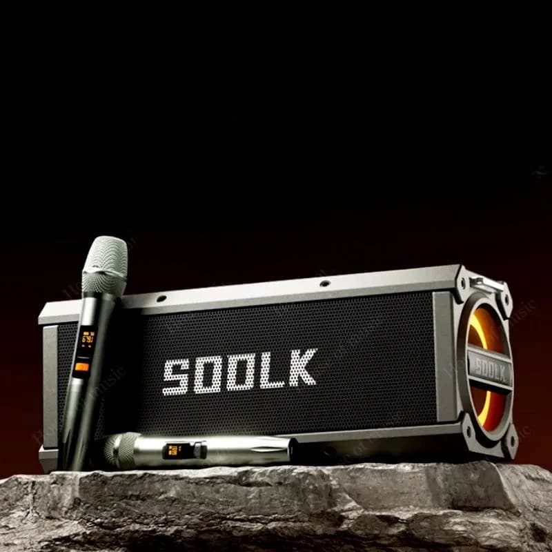 Sodlk T200plus Altoparlante Stereo Hi-Fi con Bassi Potenti, Subwoofer per Casa, Macchina Karaoke Wireless con Microfono T200 Plus