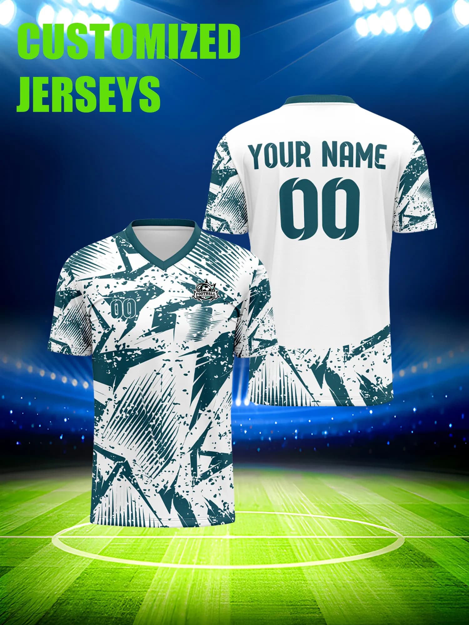 Maglia da calcio personalizzata con immagine, numero e nome personalizzati, abbigliamento casual da strada per tifosi di calcio.
