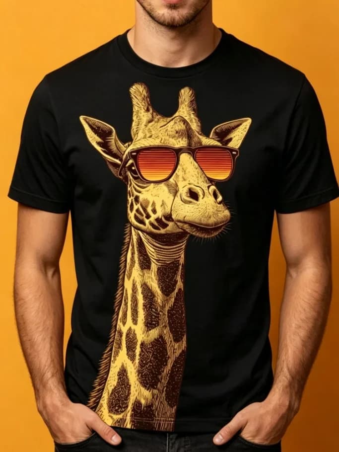 T-shirt con stampa giraffa 3D per uomo e donna, grafica colorata con animali, casual, a maniche corte, top estivi, magliette divertenti