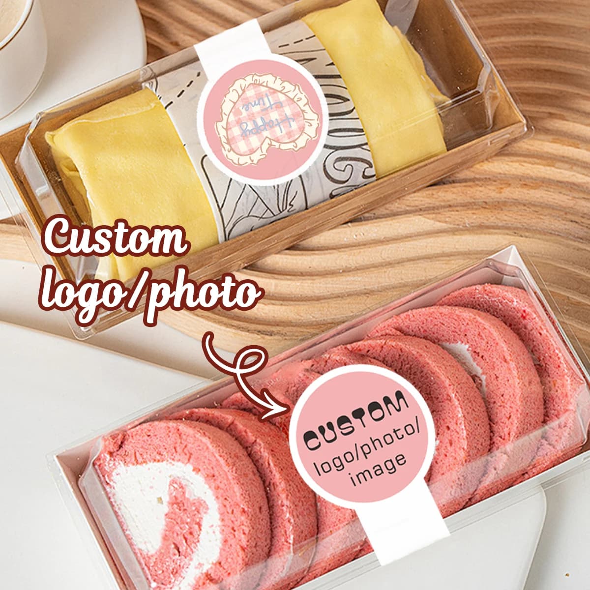 Custom Sticker Labels,Personalized Photo Stickers,Round Name Label Set For Food Boxes & Small Business Branding,Logo Packaging