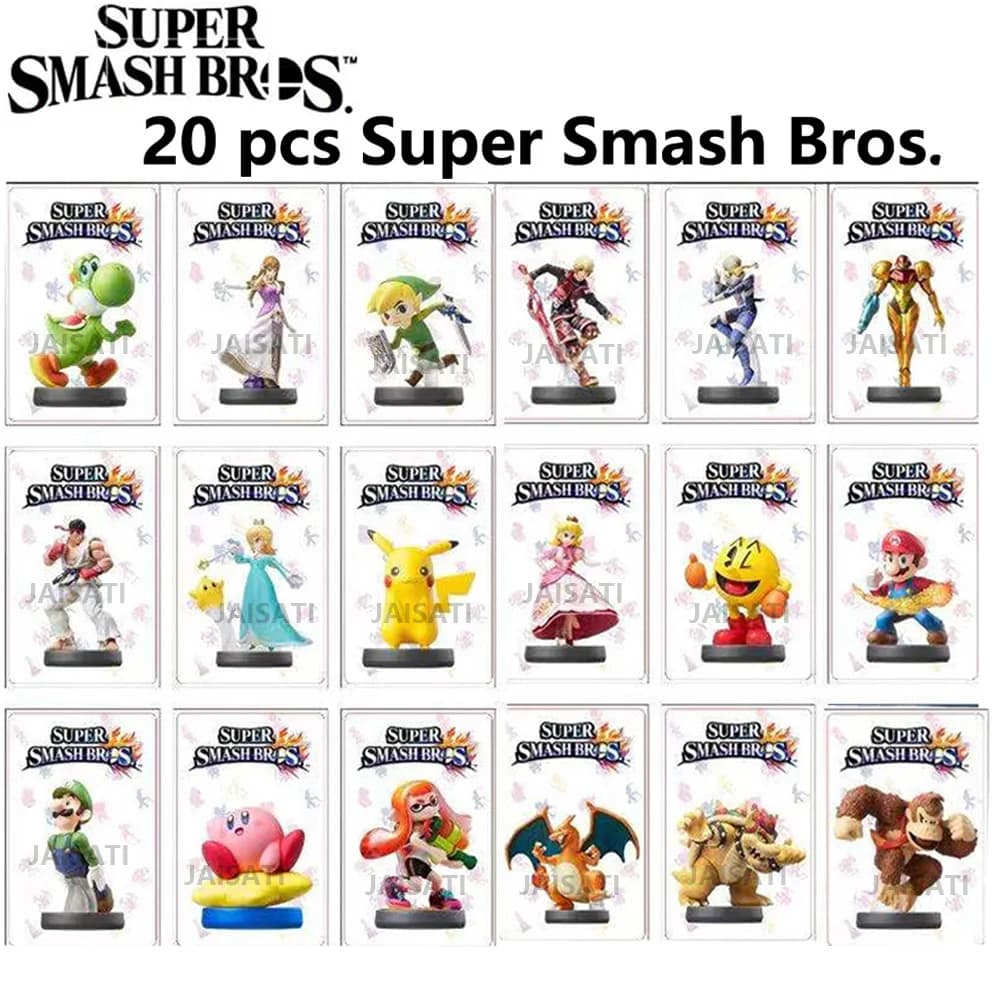 Carte NFC Super Smash Bros Luigi Samus Peach Bowser: Sblocca oggetti per Switch