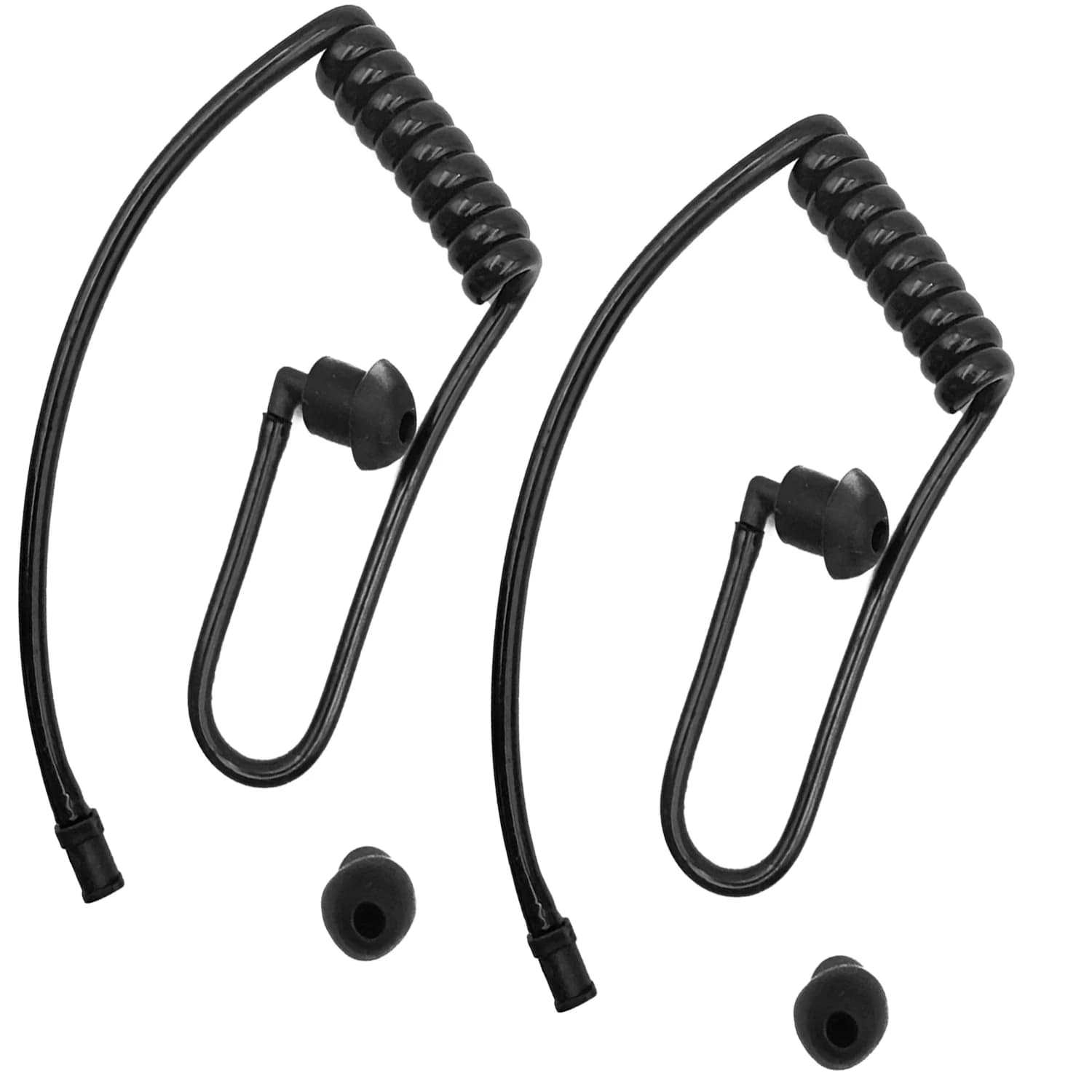 2 pezzi nero molla aria tubo acustico bobina tubo aria tappo auricolare di ricambio per radio auricolare auricolare walkie talkie auricolare bobina