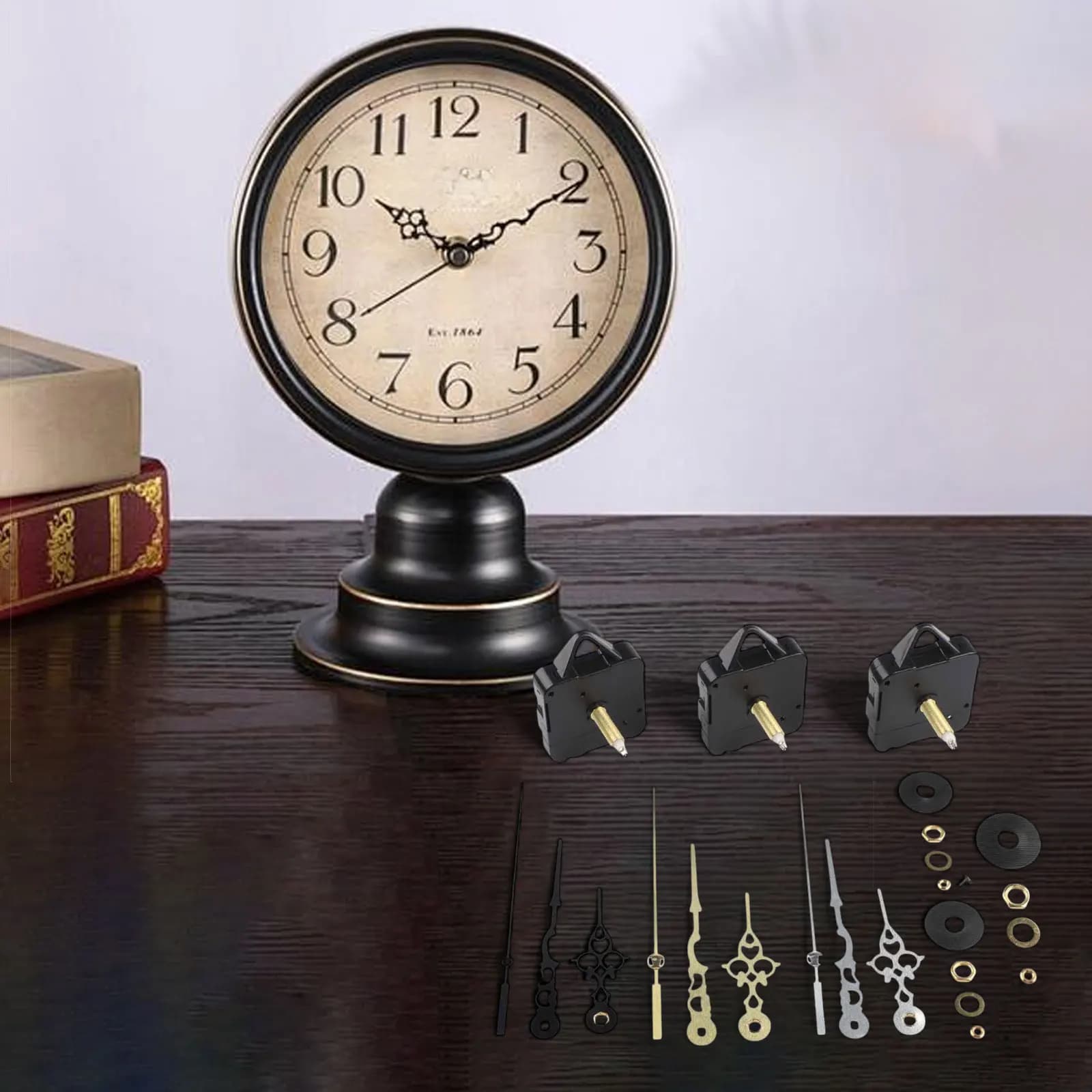 Kit di sostituzione fai-da-te completo per movimento dell'orologio al quarzo con pendolo e lancette ad albero lungo, adatto a diversi cornici dell'orologio