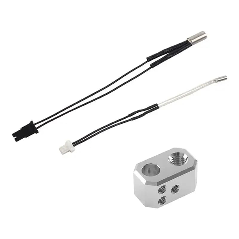 Kit Blocco Riscaldante in Metallo Argento A46M per Prusa MK4, con Cartuccia Riscaldante 24V 40W, Cavo Termometro e Blocco Riscaldante