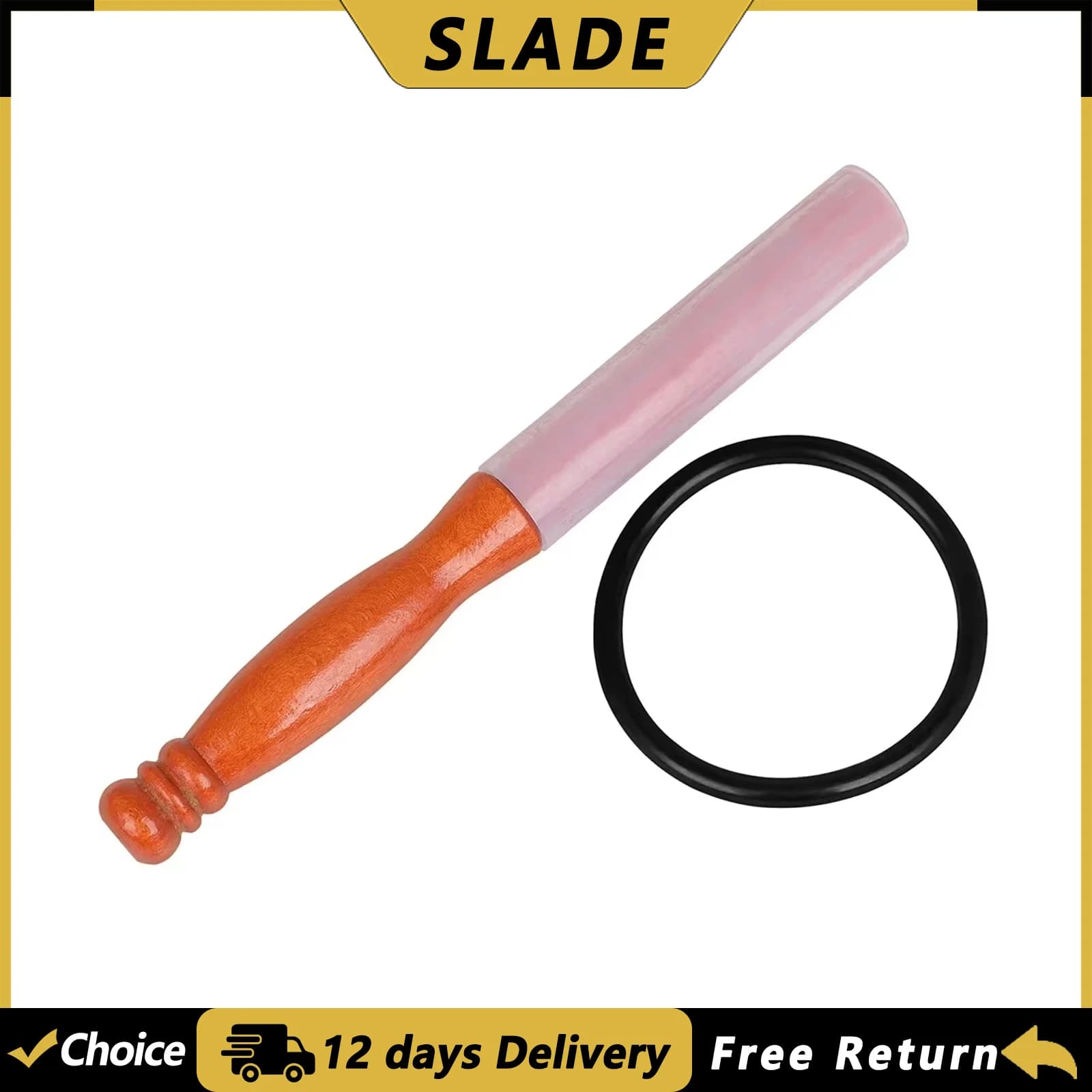SLADE Crystal Singing Bowl Stick with Rubber Ring Music Bowl Crystal Bowl Knocking Stick Percussion Instrument Accessories