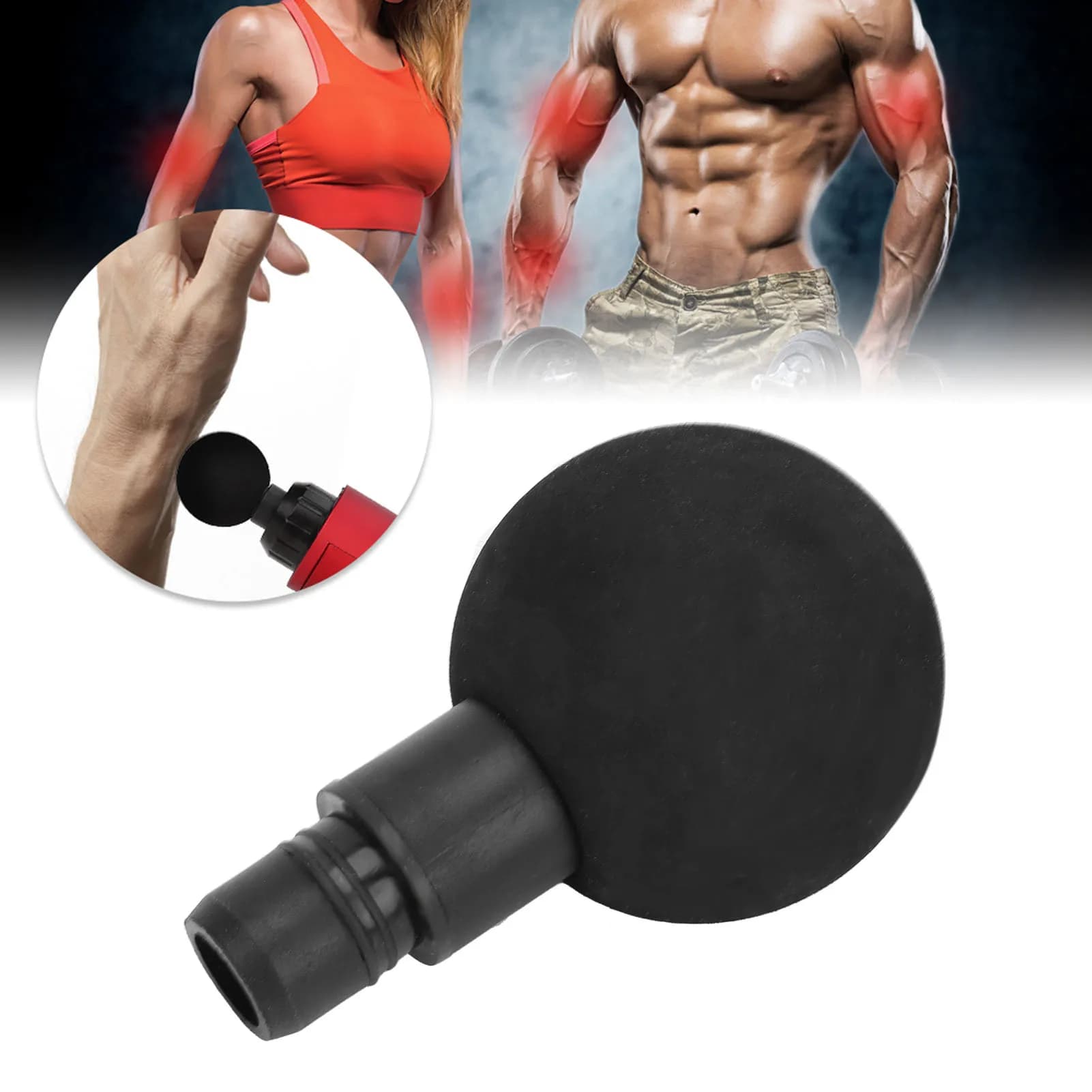 19mm diameter Armband head applicator attachment replacement muscle massager head Deep Tissue Percussion Plug for buttocks