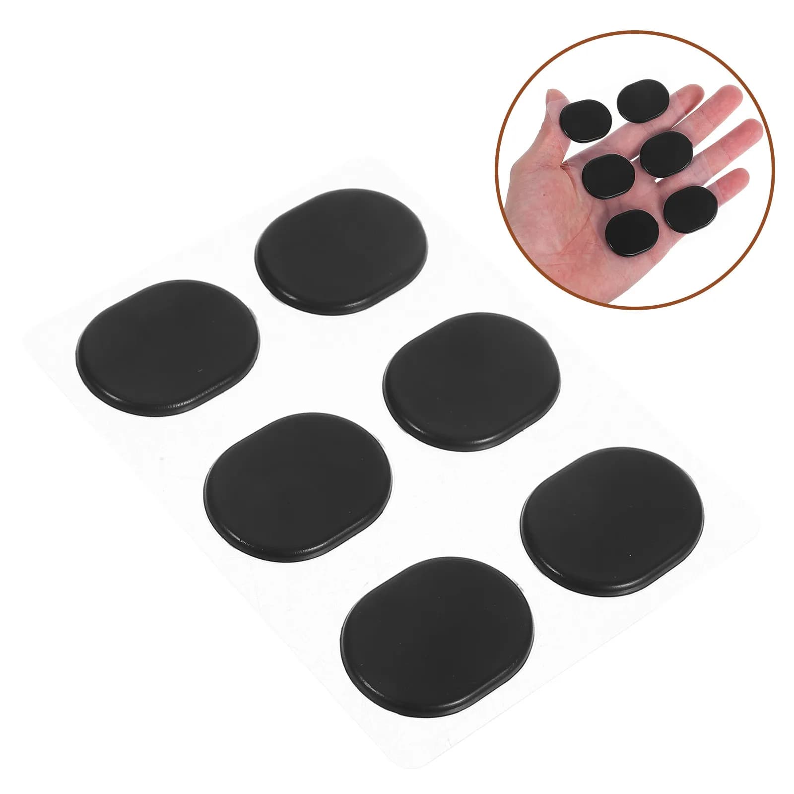 Set di 6 Cuscinetti Fonoassorbenti in Silicone Autoadesivi per Batteria Acustica, per Pratica, Performance e Regolazione del Tono