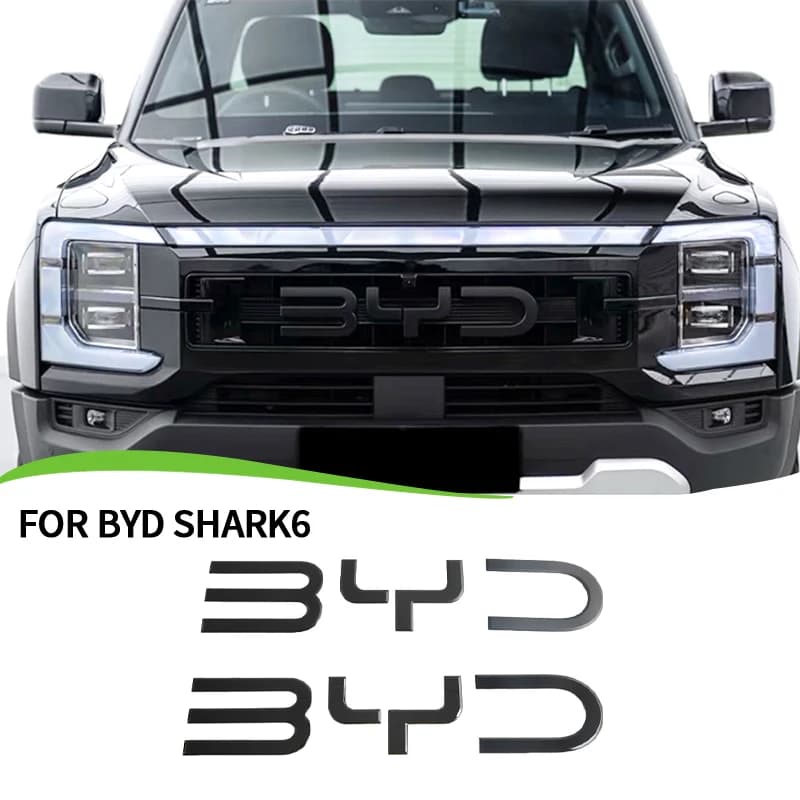 Distintivo per auto Lettera Logo Annerito Per BYD Shark 6 Adesivo per copertura 3D Adesivo decorativo per auto anteriore posteriore per BYD Shark 6 Accessori