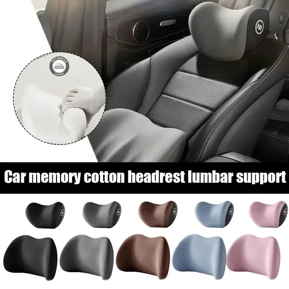 Cuscino Ergonomico in Memory Foam per Sedile Auto - Adatto per Tutte le Stagioni, Comfort per Poggiatesta Auto - Cuscino Lombare o Poggiatesta o Set Completo