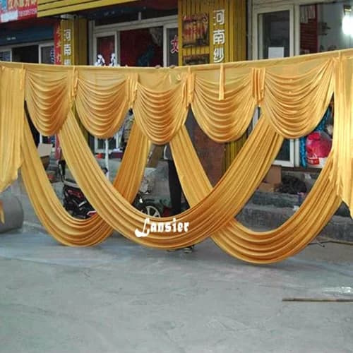 3M/6M Base Length of Wedding Party Decoration Ice Silk Fabric Drappeggia Oro Swag background Scene Drappo Tent Background Swags