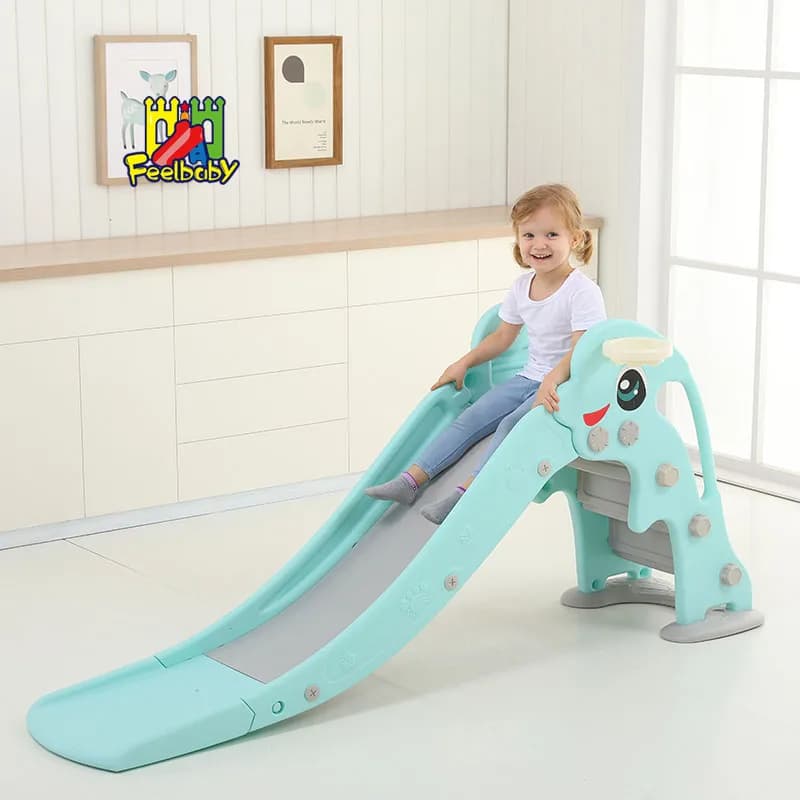 Set di parchi giochi per bambini in plastica 3 in 1 Set da giardino educativo residenziale Altalena Scivolo Attrezzatura da lancio per basket PE HDPE