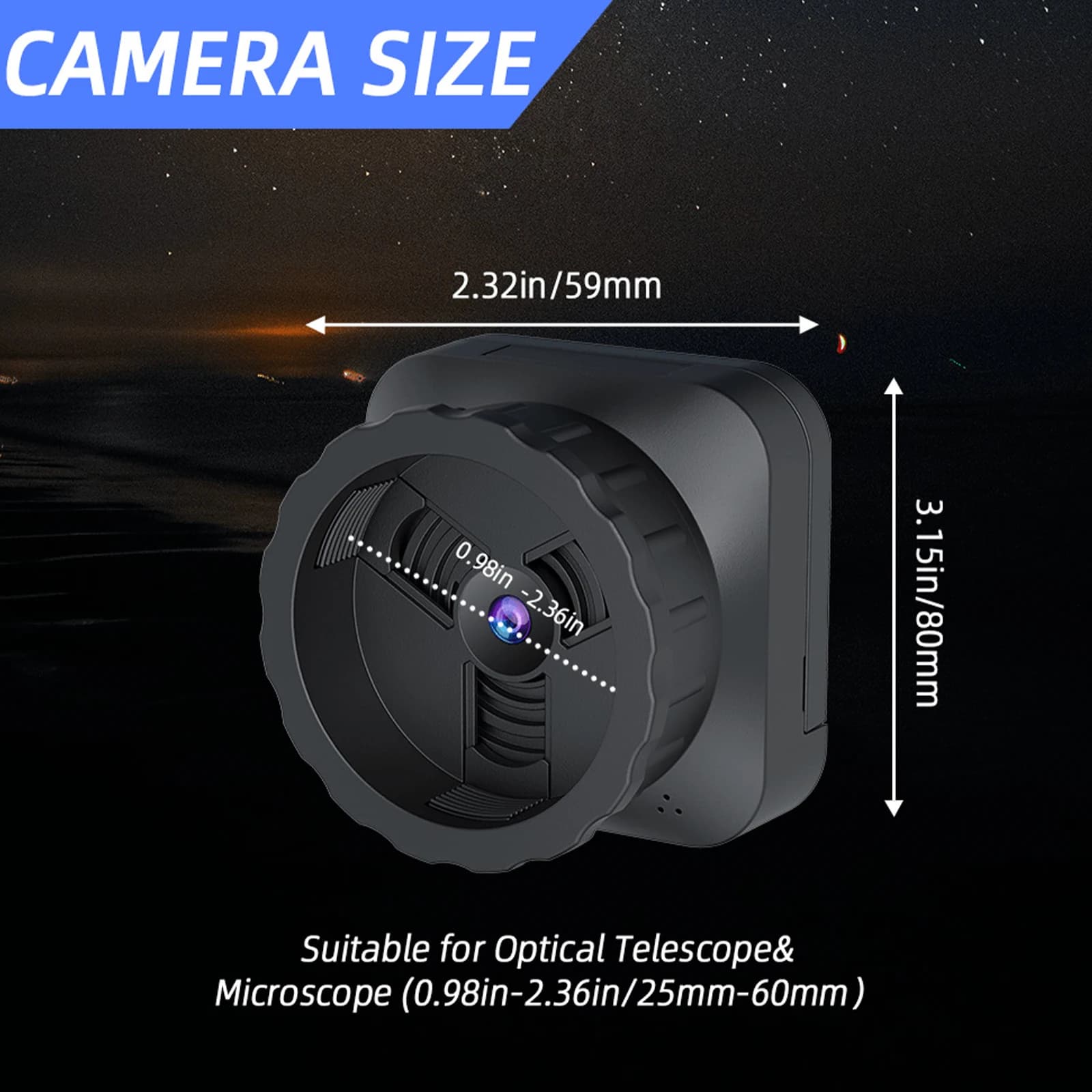 Fotocamera Digitale con Oculare Elettronico 64MP 4K HD, WIFI 2.4G, Portatile e Leggera per Astrofotografia e Birdwatching