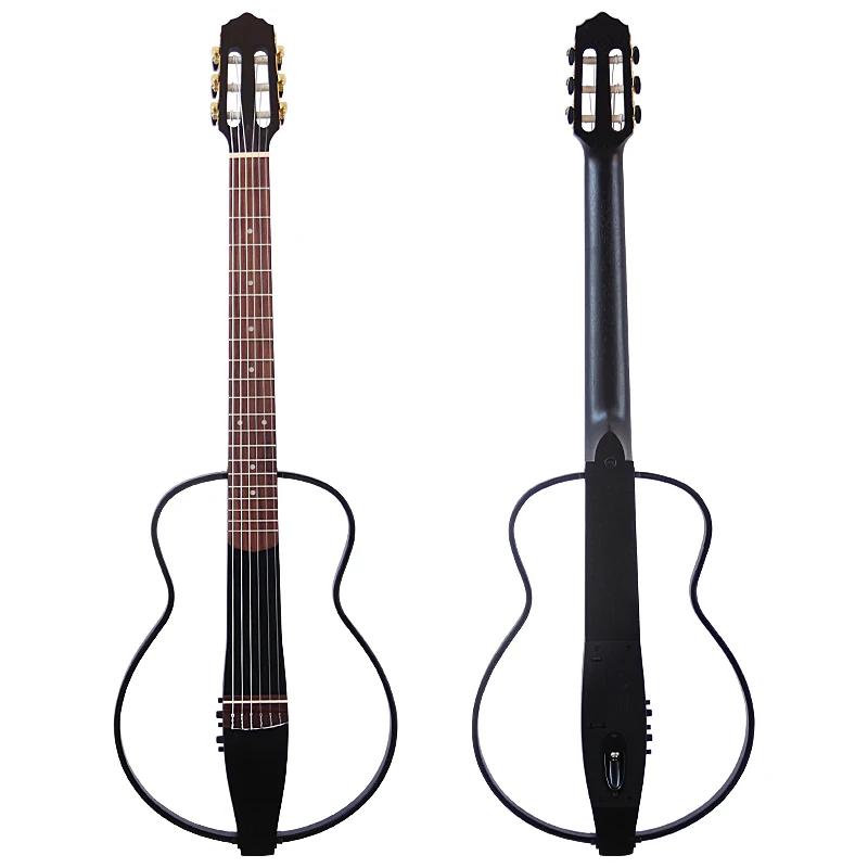 Chitarra classica silenziosa portatile Chitarra elettrica rimovibile a 6 corde da 39 pollici Chitarra da viaggio di alta qualità Colore nero e marrone