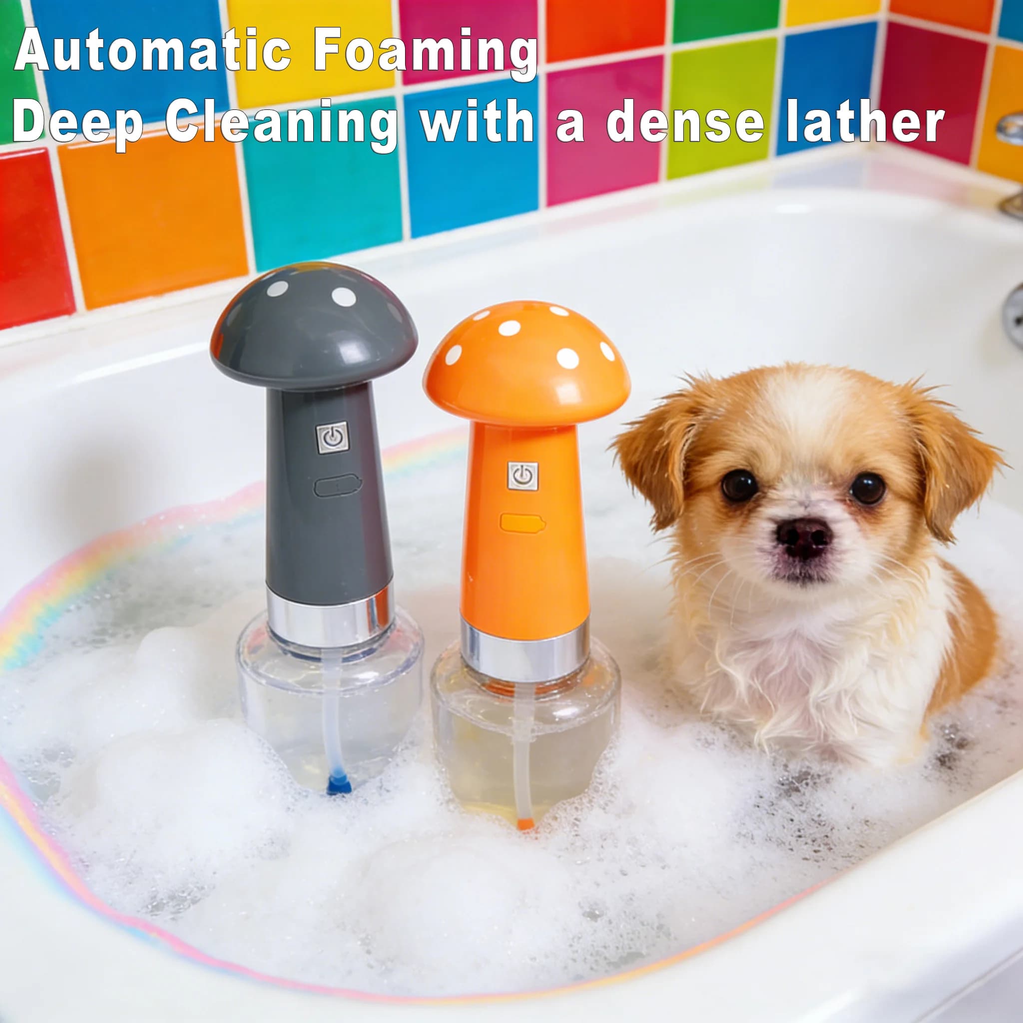 NUOVA Macchina Elettrica per la Pulizia del Cane con Schiuma, Dispenser Automatico di Sapone per il Bagno, Bottiglia Ricaricabile per Miscelare Shampoo per Animali Domestici