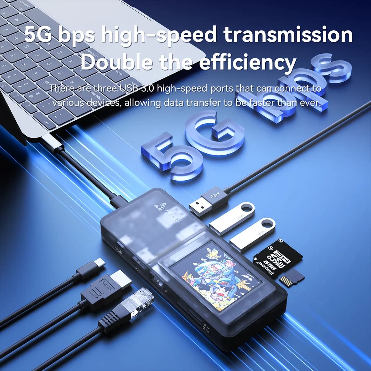 AJAZZ AKP01E Stream Deck, Regalo Perfetto per Configurazioni PC, Permette Scorciatoie a Tocco Singolo per Lavoro d'Ufficio, Design, Streaming Live e Gaming