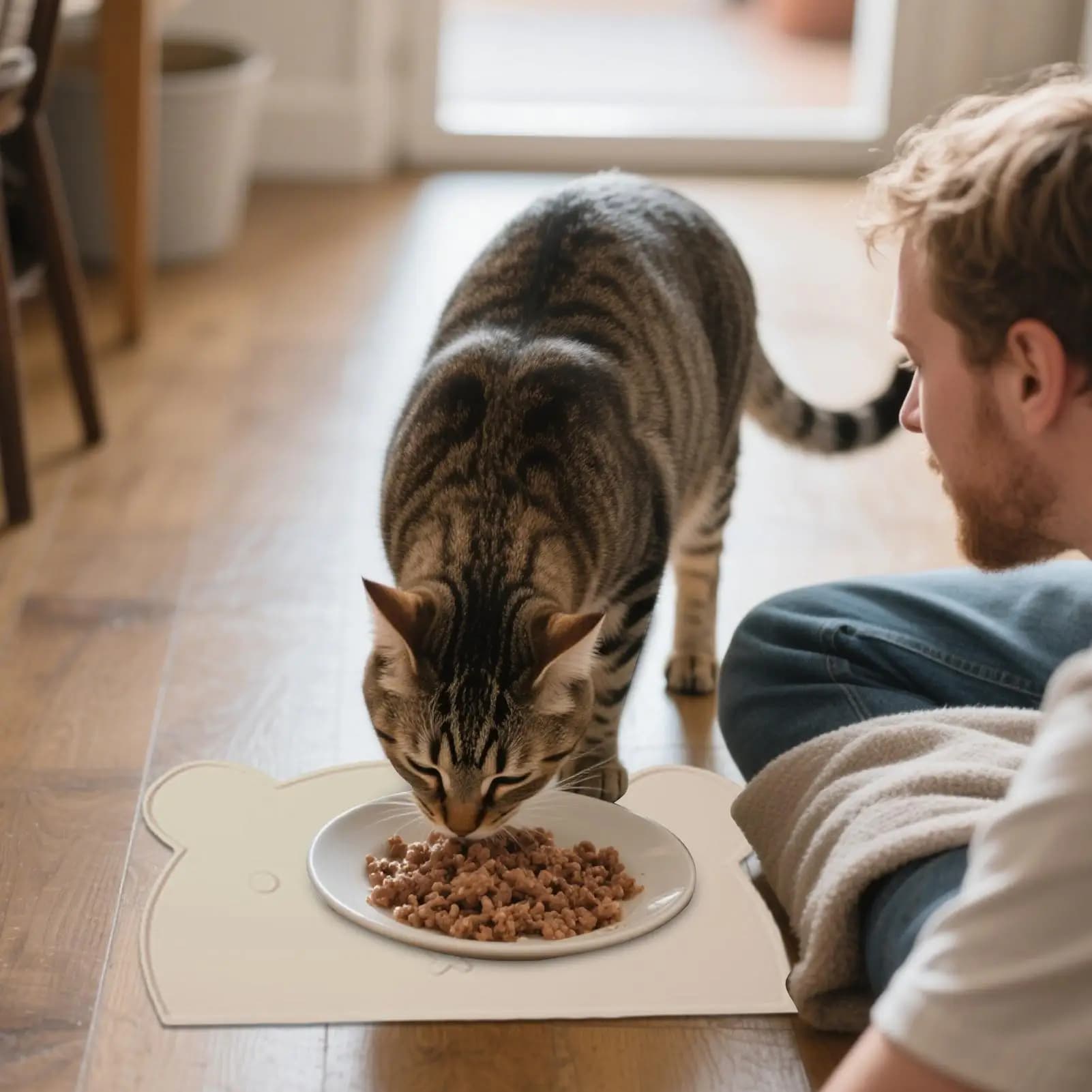 Tappetino per alimenti per animali domestici Tappetino in silicone per cibo per cani e ciotole per acqua Tappetino lavabile a prova di fuoriuscite Tovaglietta per animali domestici a forma di orso per viaggi all'aperto