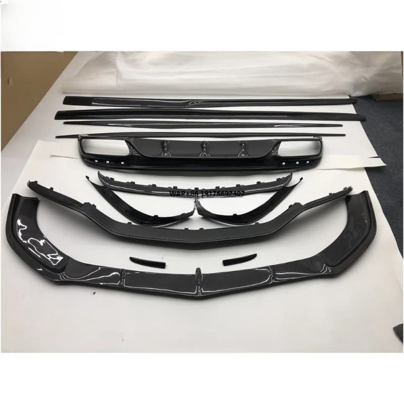 Style Carbon Fiber Body Kit Front Lip Side Skirt Diffuser Spoiler for S63 S65 C217 COUPE