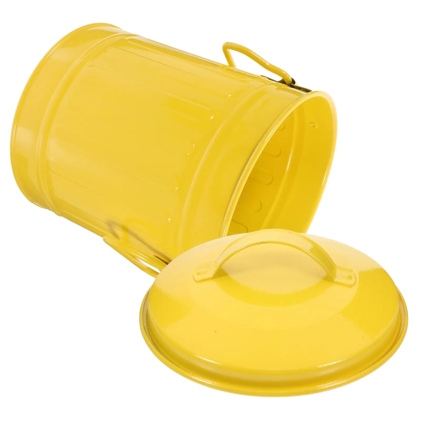 Retro Iron Art Pen Holder Small Trash Bin Metal Desktop Waste Basket Large Capacity Multifunctional Office Study Storage