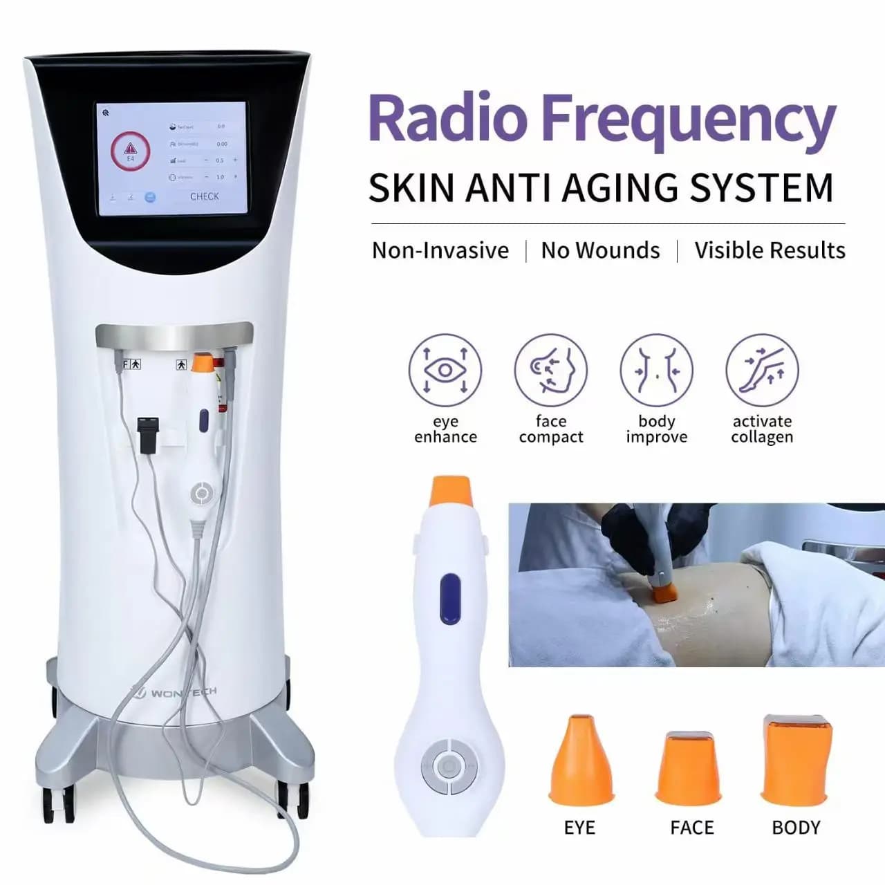 2 In 1 Radiofrequency Facial Care Machine Anti-aging Heating Collagen Regeneration Skin Tightening Wrinkle Reduction Machine