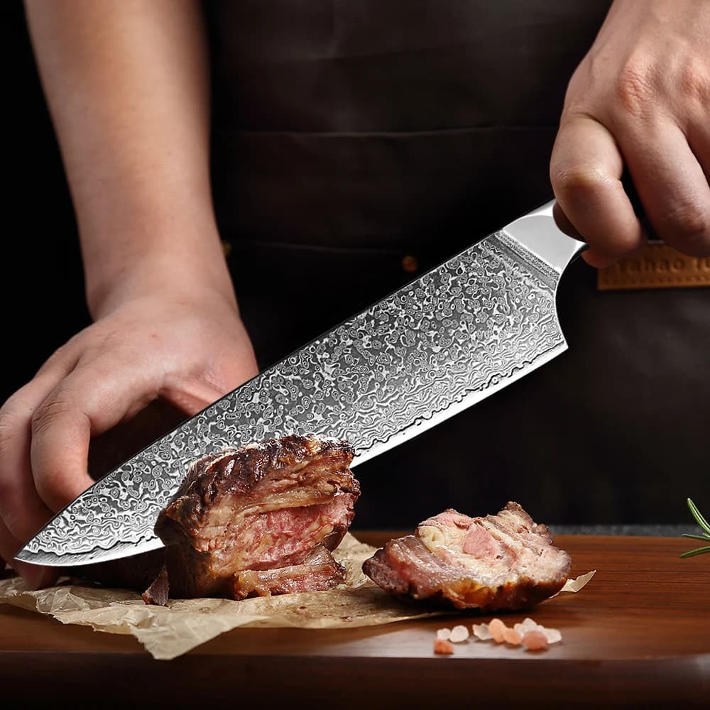 Set of Japanese chef knives damasco 1-7 pieces Stainless steel kitchen knife VG10 67 layers Spoon knife by chef Santoku, Packing knife, Fruit knife