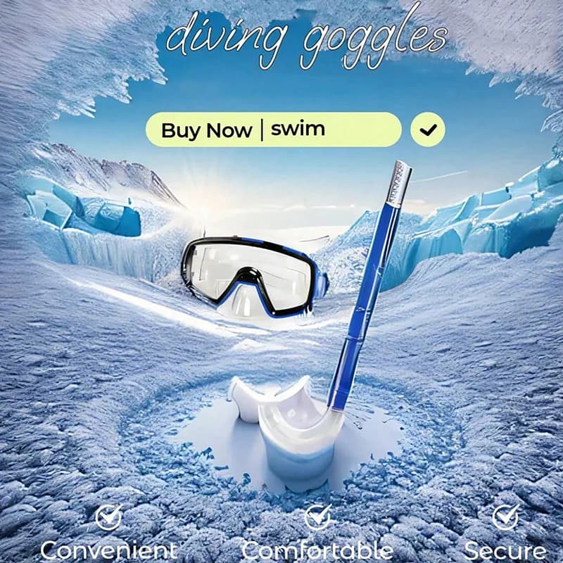 Mirror Suction Pipe Set for Snorkeling and Swimming Equipment Swimwear with Large Frame Swimming for Adults and Children
