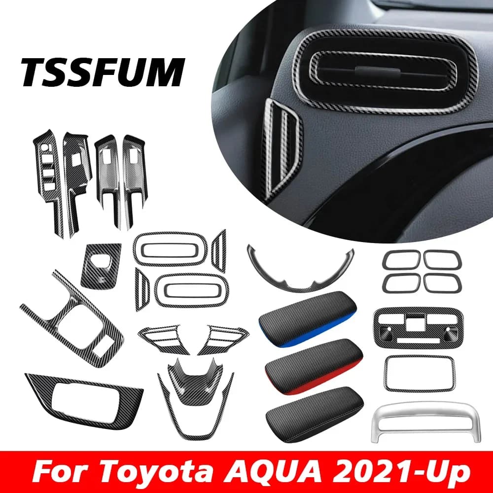 Adesivo in Fibra di Carbonio per Interni Auto, Copertura Pannello Cambio per Toyota AQUA X GR Sport MXPK10 11 15 16 2021 2022 2023 2024
