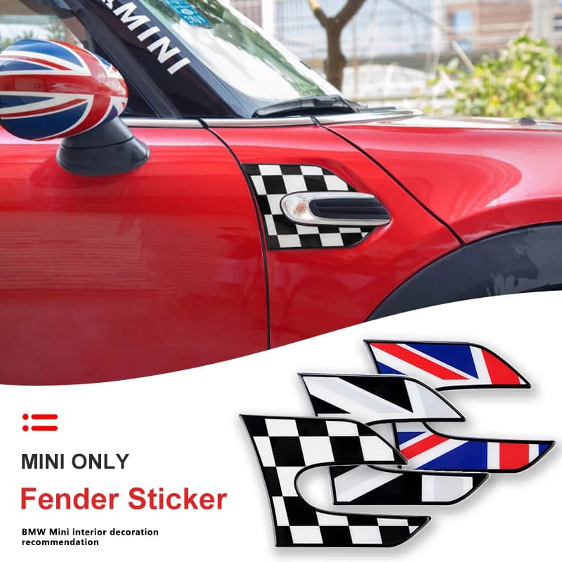 2 pezzi piastra laterale auto ala parafango adesivi epossidici di cristallo 3D decalcomania accessori per lo styling automatico per MINI COOPER JCW S F55 F56 Hatchback
