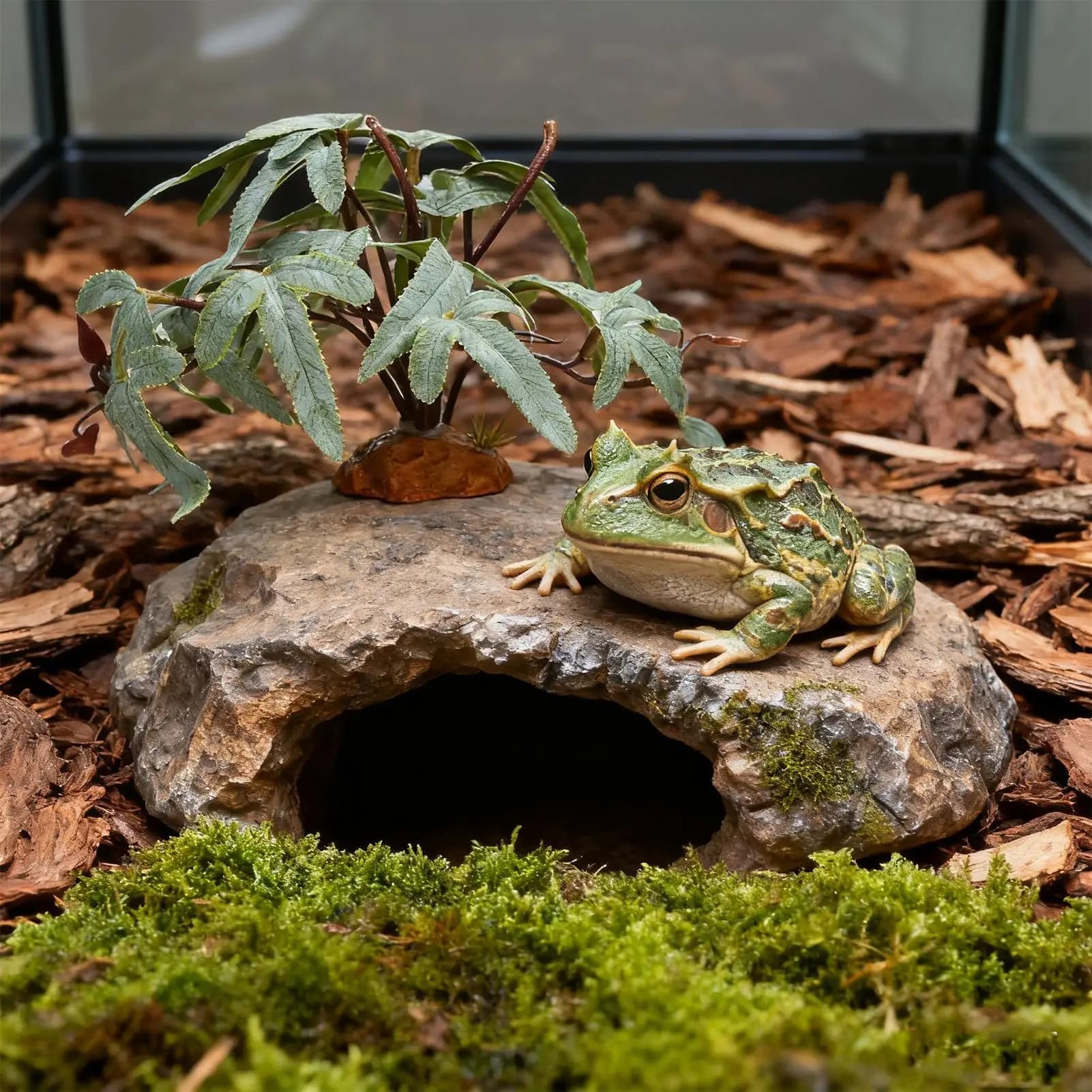 Piante per rettili per terrario Falso verde realistico Drago barbuto Foglie artificiali per pesci d'acqua dolce del deserto Tartaruga Betta