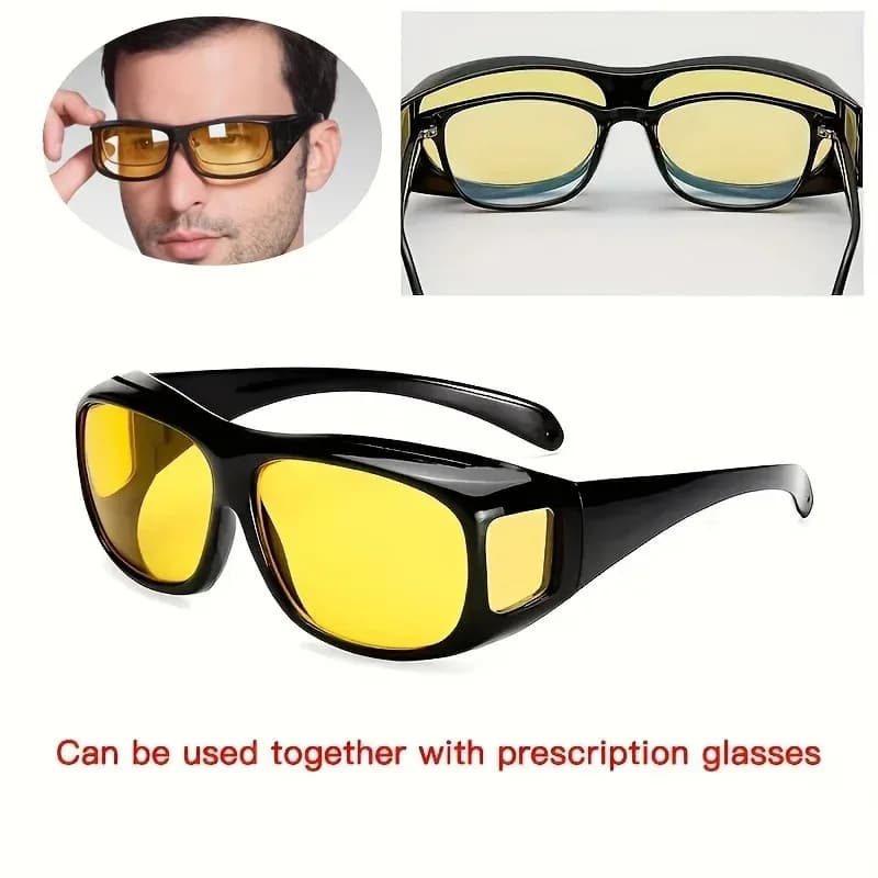 Occhiali da vista vintage con montatura quadrata unisex, lenti per visione notturna che riducono l'affaticamento visivo, antiabbagliamento, antiriflesso, protezione UV400.