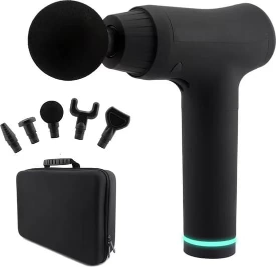 1-30 Speed Regulation Charging Brush Motor Portable Handheld Massager Impact Muscle Fascia Massage Gun with 6 Massage Heads