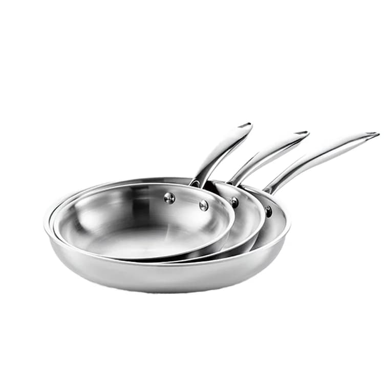 Triple stainless steel induction pan - Non-stick, safe for oven, riveted handle, non-toxic pots
