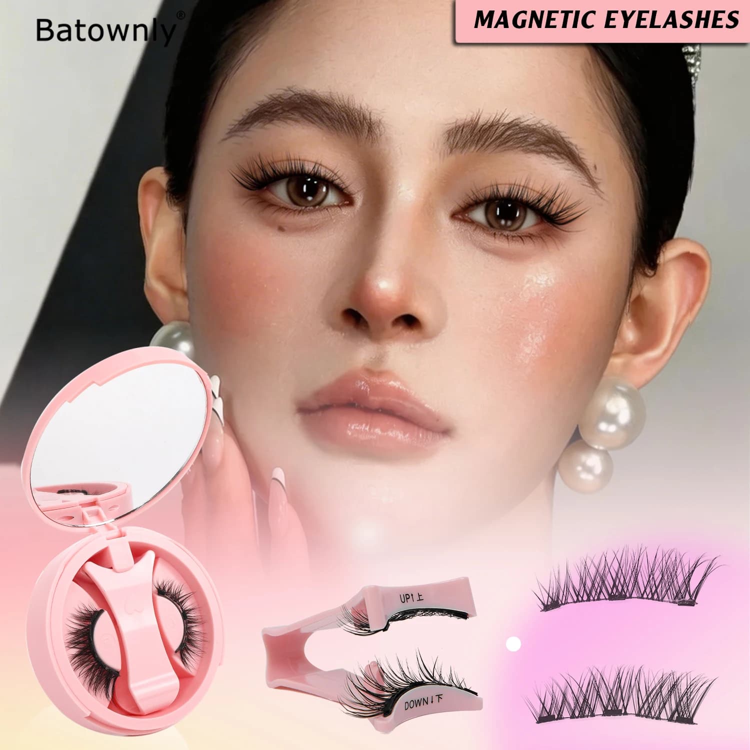 1 paio, set di ciglia finte magnetiche riutilizzabili, ciglia magnetiche naturali effetto occhi di gatto, fornito con piegaciglia e specchio, angoli esterni allungati, impermeabili, senza bisogno di colla, lunghezza 5-12 mm, portatili, adatti per l'uso quotidiano