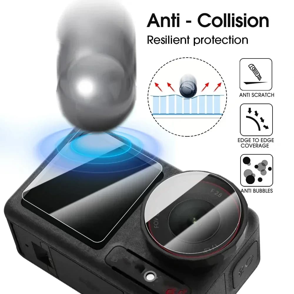 9in1 Screen Protectors for DJI Osmo Action 6 5PRO 4 3 HD Harness Tempered Glass Films Anti-scratch Camera Lens Cover Accessories