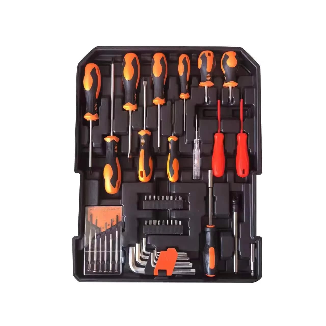 OEM Hand Tool Combination Set Chrome Vanadium Steel Ratchet Wrench Socket Set with Hard Case for Car Repair
