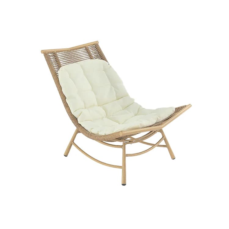 Leisure Outdoor Spaces Garden Waterproof Rattan Wicker Chaise Lounge Chair With Cushion