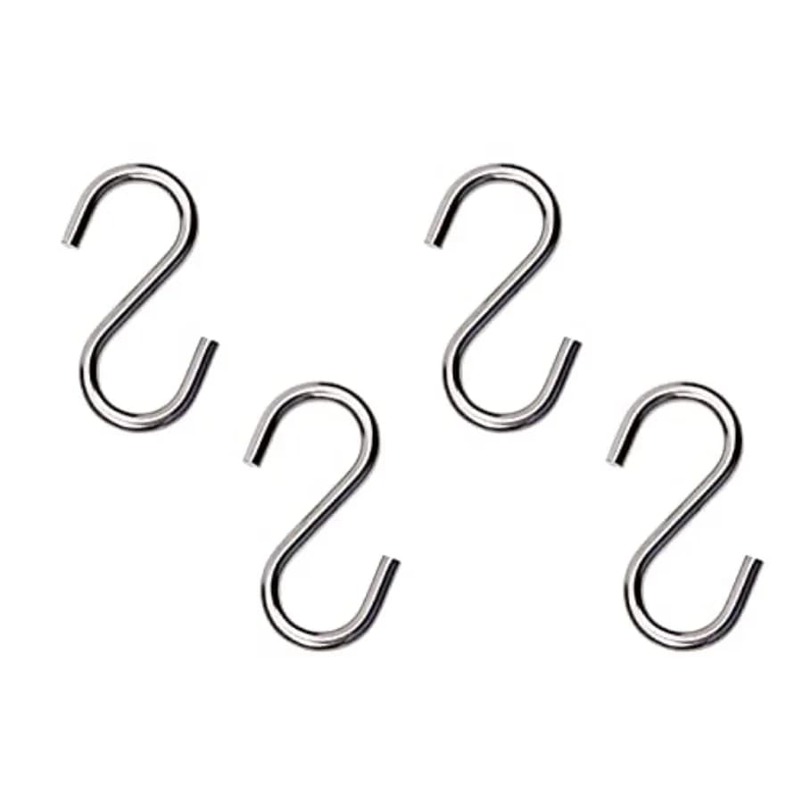 Stainless Steel Heavy Duty S Shaped Hooks Hanging Utility Hooks for Plants Hanger Kitchen Utensils Pots Pans Clothes Jeans Bags