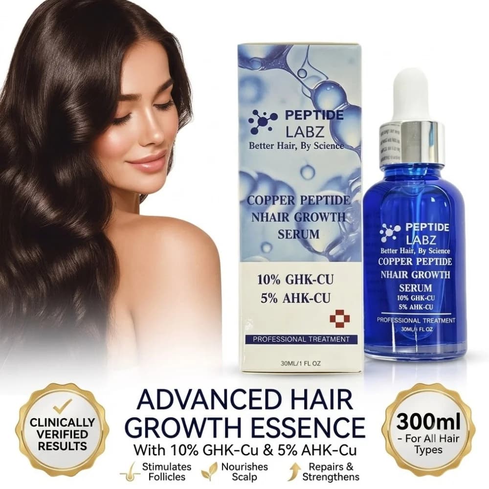 Hair Growth Essence Copper Peptide GHK Cu Anti Hair Loss Treatment Repair Damaged Hair Care Serum for Sensitive Scalp 300ml