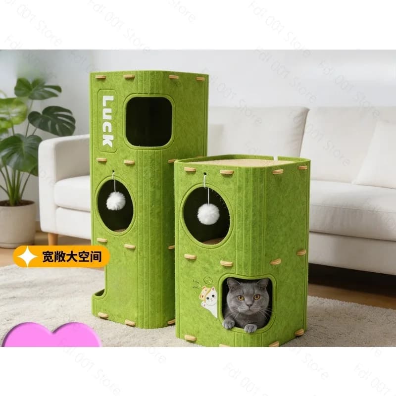 Cat Nest Multi-layer Four-season Universal Climbing Frame Felt Integrated Scratching Board Semi-closed Tree Hole