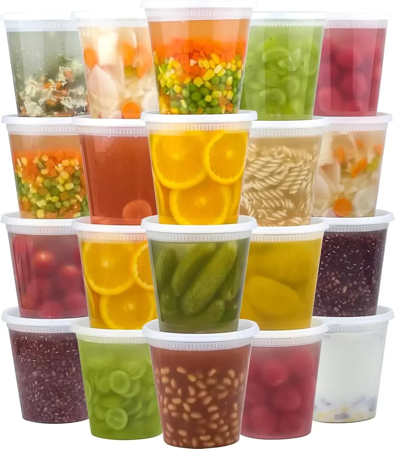 50 Set 32 oz Deli Containers with Lids, Leak-Proof BPA Free Plastic Take Out Bowls, Food Storage Containers for Takeout Meal Pre
