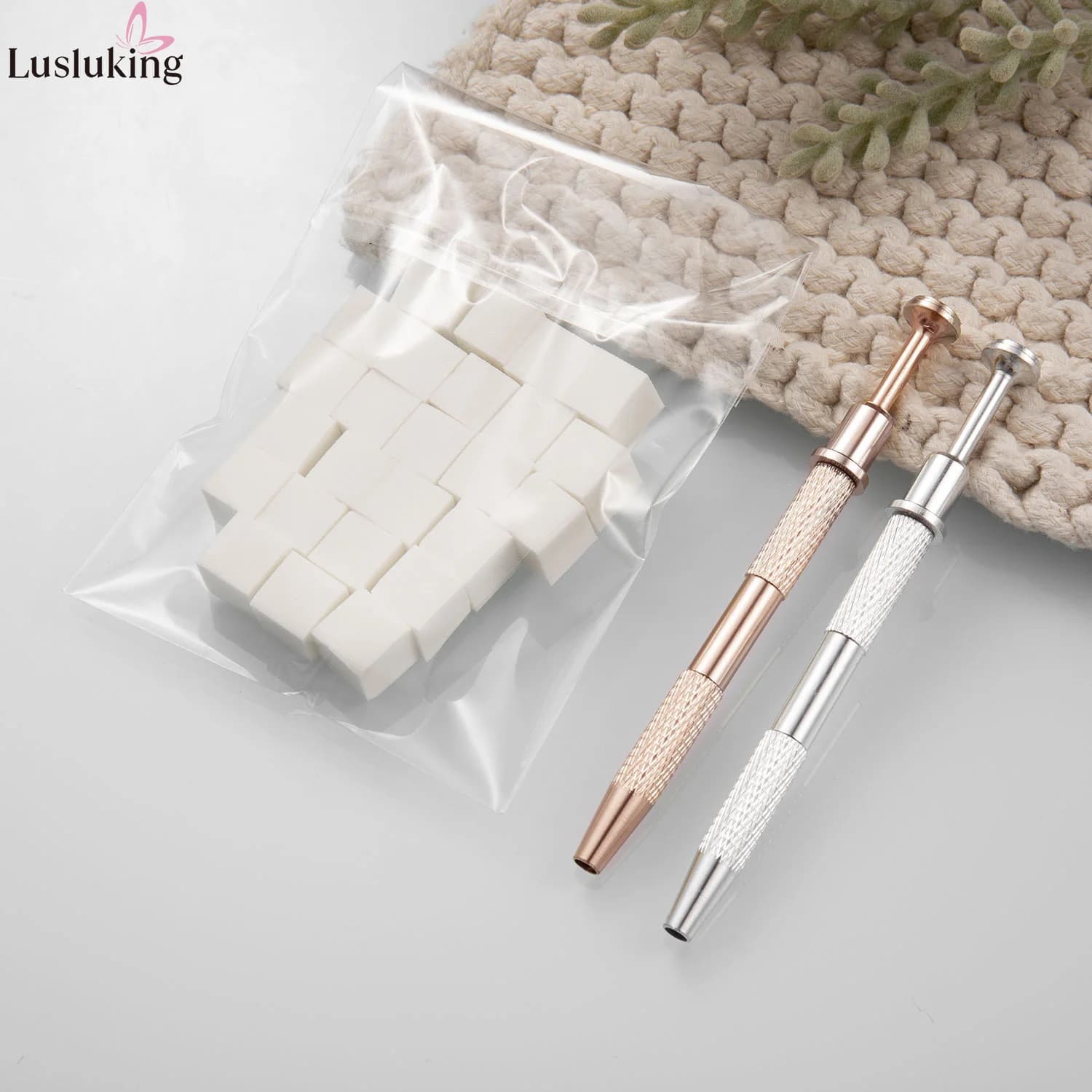 50 pezzi mini cubo set di spugne per nail art pennelli per unghie sfumati design smalto gel spugna per unghie penna per afferrare forniture per manicure