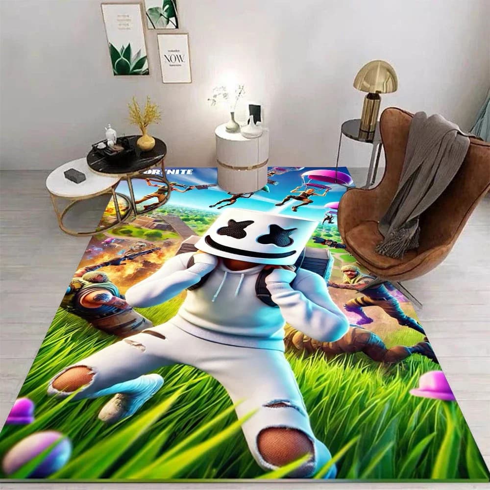 Hot Game-F-F-Fortnites Tappeto stampato Soggiorno Camera da letto Decorazioni per la casa Tappeto Ragazzo Bambini Camera dei bambini Tappeto Tappetino lavabile antiscivolo