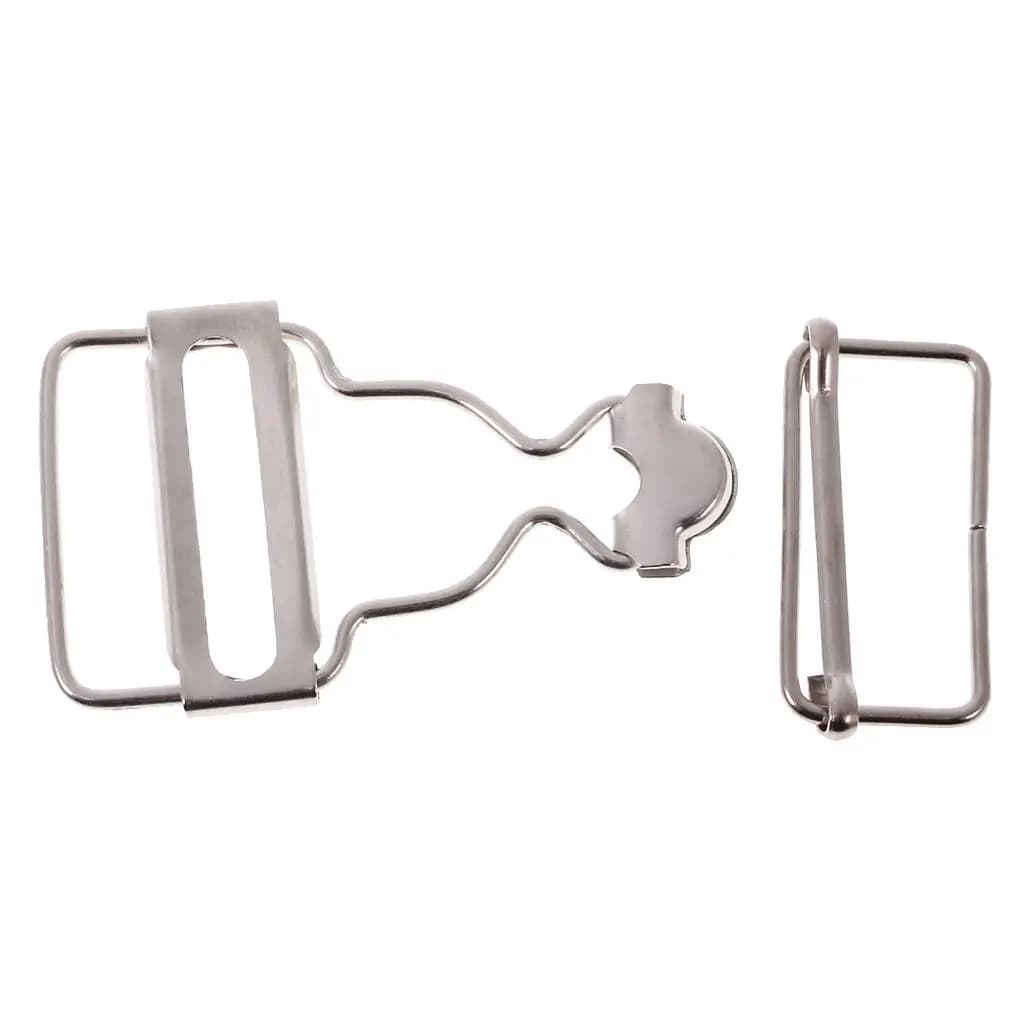 Sliding Bar Iron Brace Buckles and Fasteners Clip Kit for Sewing Bib Overalls Pants Clothing