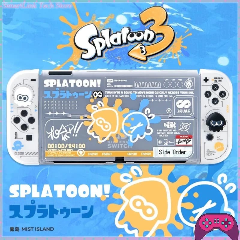 Custodia Protettiva Splatoon 3 in Materiale PC per Nintendo Switch OLED - Regalo