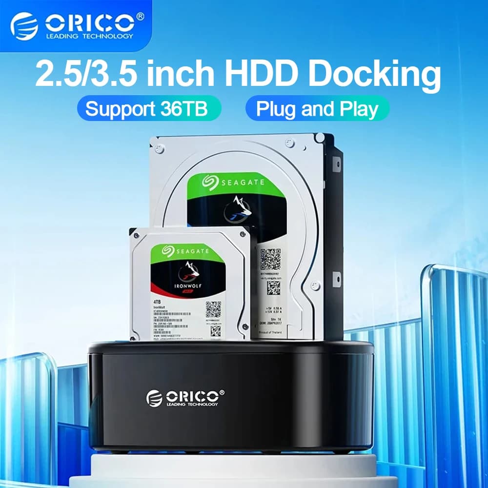 ORICO Custodia per HDD da 2,5/3,5 pollici SATA a USB 3.0 Docking station per HDD Custodia per disco rigido senza attrezzi per PC portatile Supporto UASP