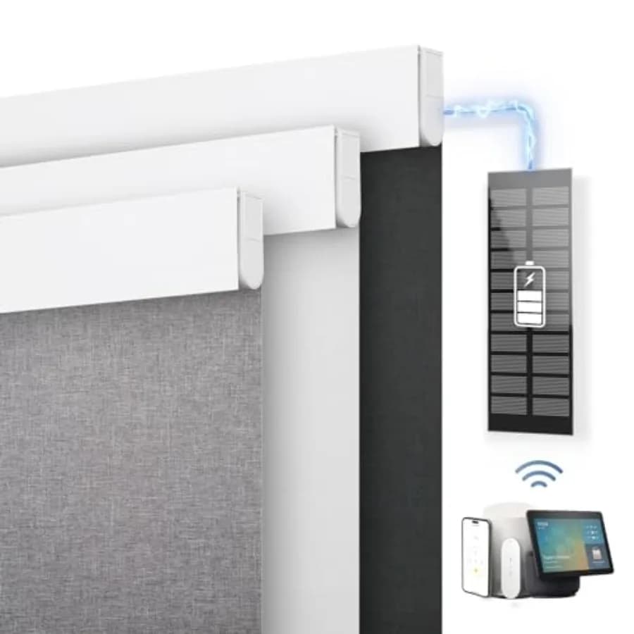 Tende Motorizzate con Telecomando, Tende Intelligenti Personalizzate [con Copertura], Tende Elettriche con Pannello Solare Gratuito, Cor