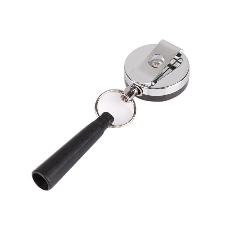 Portapenne retrattile in acciaio inossidabile silicone ABS anti smarrimento corda portachiavi catena clip da cintura per campeggio escursionismo viaggi