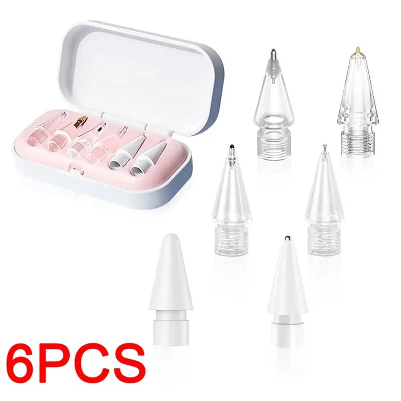 4/6PCS Punte per matita sostituibili per Apple Pencil Pro 1 2 3 Pennini per penna stilo touch screen per iPad Pro Pennino per matita con custodia